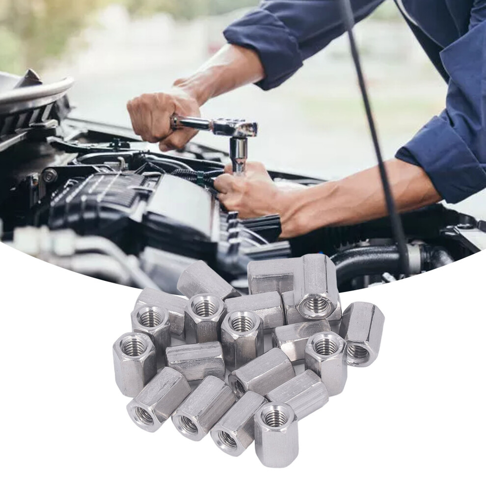 20Pcs Hex Coupling Nut Set Connector 304 Stainless Steel Industrial Fastener M6x1.0 10 L15mm 5021319379774