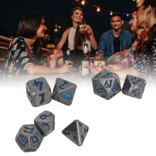7pcs Polyhedral Dice Holiday Party Tabletop Role Playing Game Luminous Metal Dice for Men Women