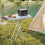 Outsunny Outsunny Folding Coffee Table, Height Adjustable Picnic Table, White 9