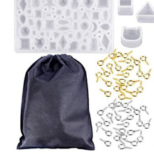 83-teiliges Epoxidharz-Schmuck-Set: Silikonform 15x10x4 cm
