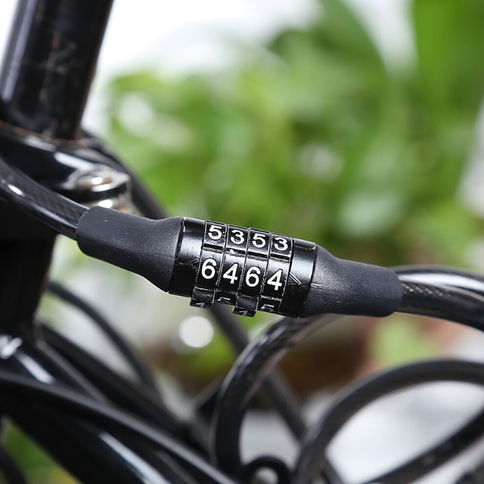 Bike Cable Lock Manganese Steel Chain 4 Digit Password Combination Bicycle Lock For Mountain Bike Electric Bike 5011319382966