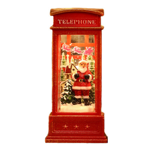 Telefonzelle-Schneekugel-Laterne Ornament, 3LR44 1