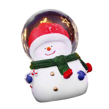 Großkopfiger Schneemann Kristallkugel Farbwechsel