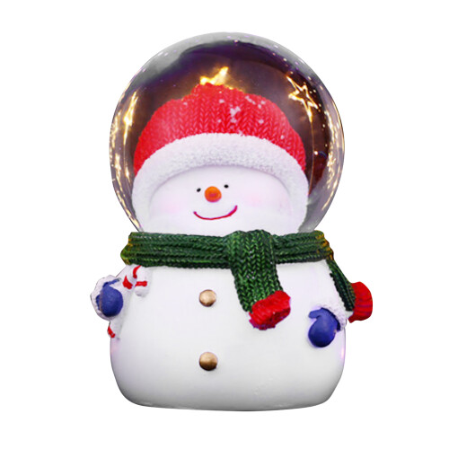 Großkopfiger Schneemann Kristallkugel Farbwechsel 1