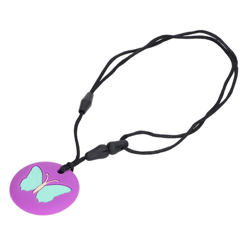 2 Stück Sensorische Kau-Kette, Silikon, Lila, 5 cm 2