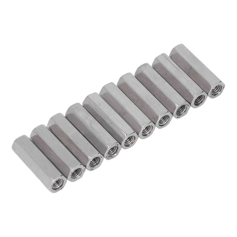 10Pcs Hex Coupling Nut Set Connector 304 Stainless Steel Industrial Fastener M8x1.25 13 L45mm 9401319390799