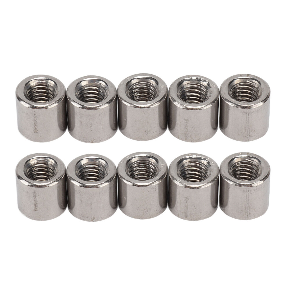 50Pcs Cylindrical Coupling Nuts 304 Stainless Steel Female Thread Nut M6 Round Connector Nuts 8461319391555