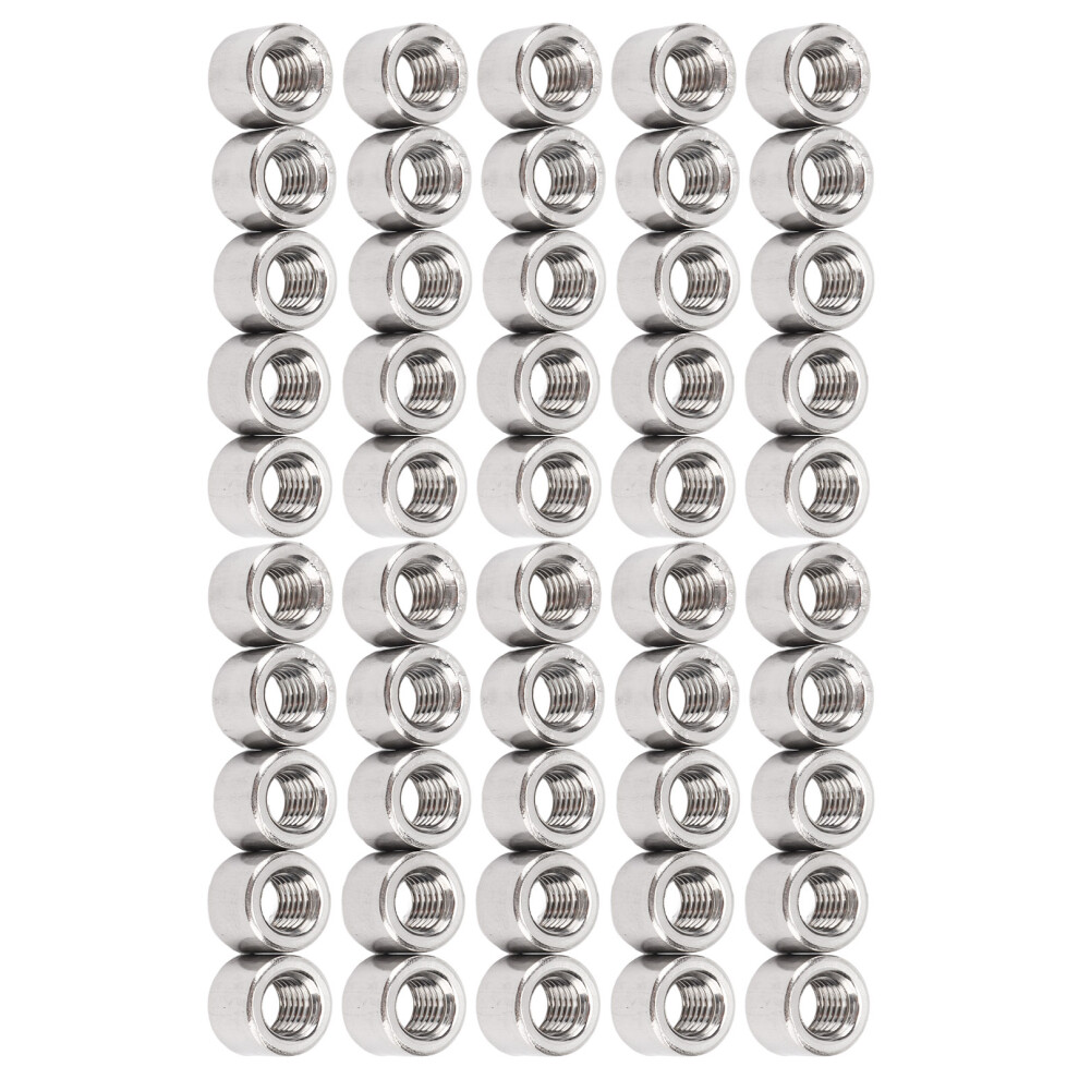 50Pcs Round Coupling Nut Female Thread 304 Stainless Steel M6 Connector Nut For Home Decoration Maintenance 9371319391563