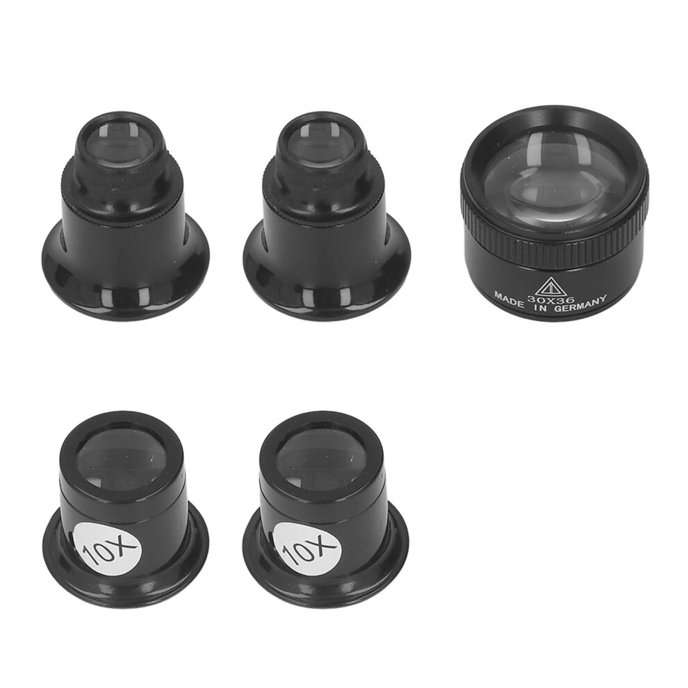 Light 5 Pcs Monocular Magnifier 10X 20X 30X 30X36mm Multifunctional Weight Portable Eye Magnifying Lens