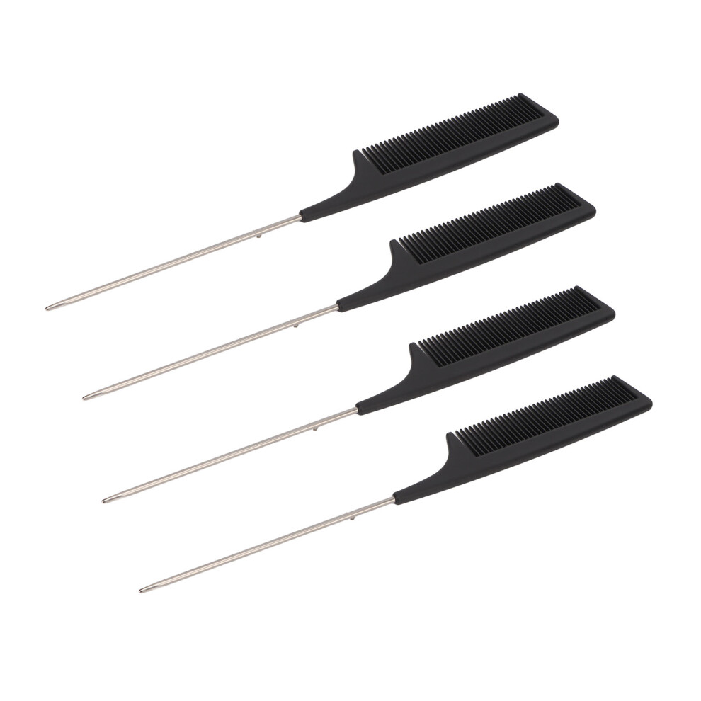 Unisex 10Pcs Rat Tail Combs Fine Teeth Smoothing Rounded Surfaces Pointed Hair Parting Combs