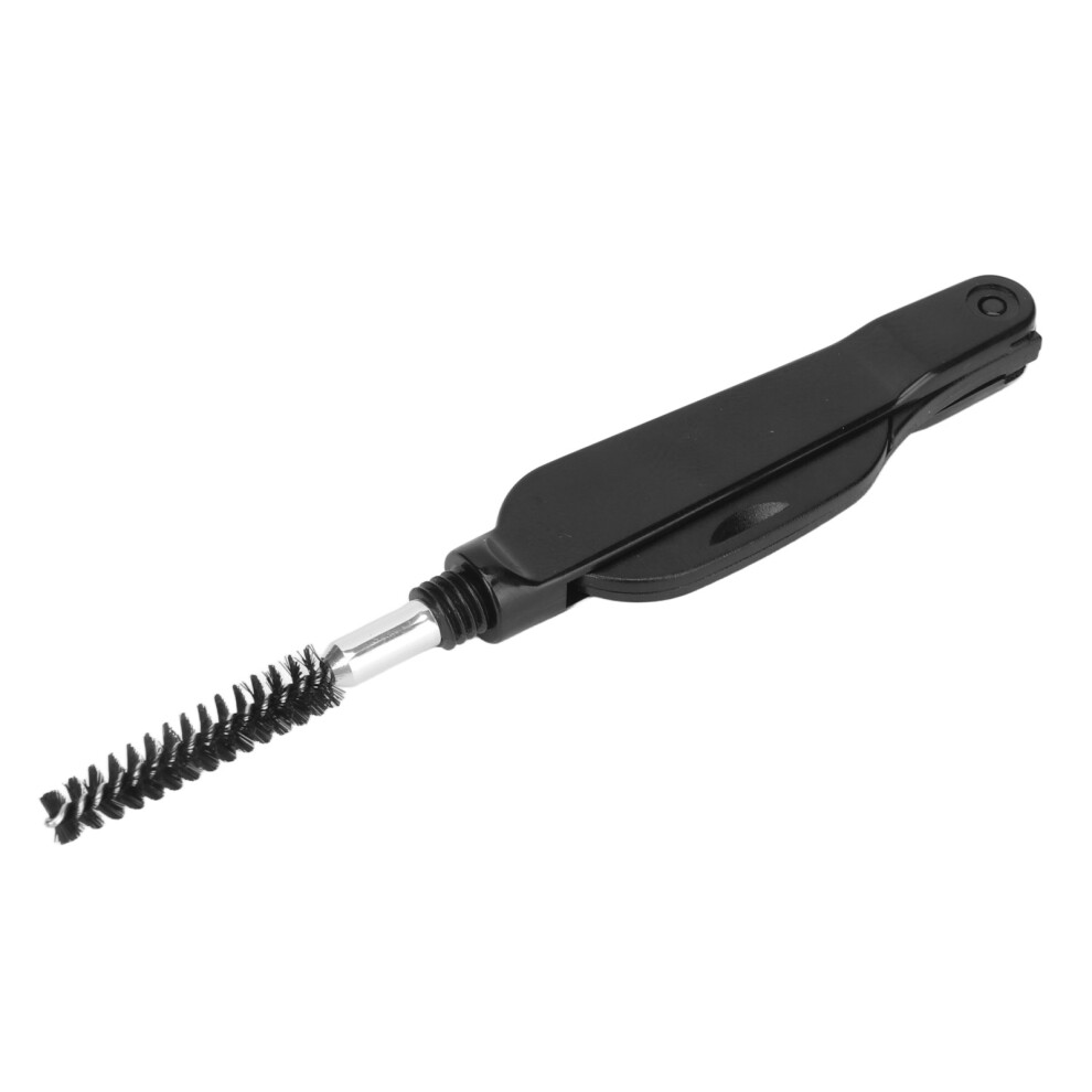 Black 2 In 1 Eyelash Teeth Comb Stainless Steel Dual Heads Foldable Grooming Teeth Eyebrow Brush For Makeup