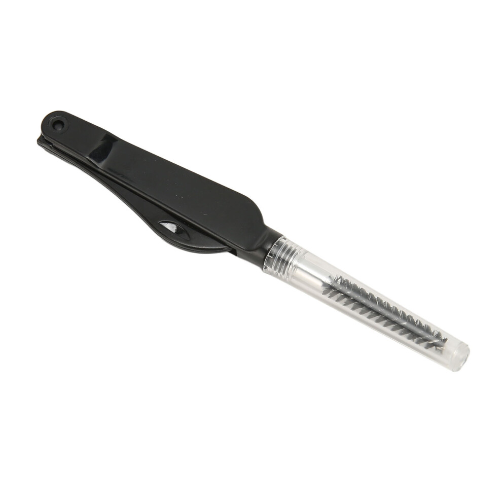 Black Double Head Eyebrow Eyelash Comb Women Foldable Portable Brow Mascara Brush Makeup Grooming Tool