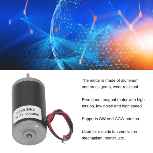 DC 12V Permanentmagnetmotor 8000 U/min CW/CCW 2