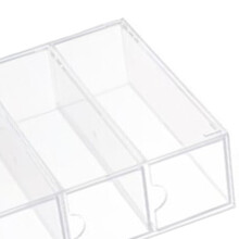 4-stöckige klare Acrylbrillenorganizer-Box, 24,6x17,5x6,33 cm