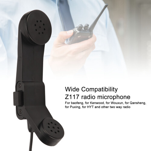 Z117 Militär-Mikrofon PTT-Handmikrofon, 1,5 m Kabel, Schwarz 2