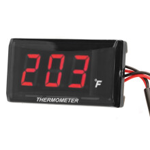 Motorcycle Digital Water Temperature Gauge Ultra Thin DC 12V LCD With 18mm Sensor Adapter for Most Motorbikes Red