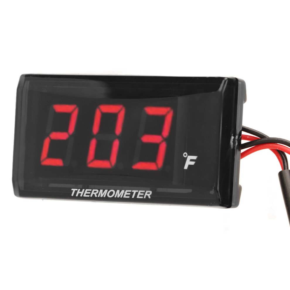 Motorcycle Digital Water Temperature Gauge Ultra Thin Dc 12V Lcd With 18Mm Sensor Adapter For Most Motorbikes Red 8731319397025