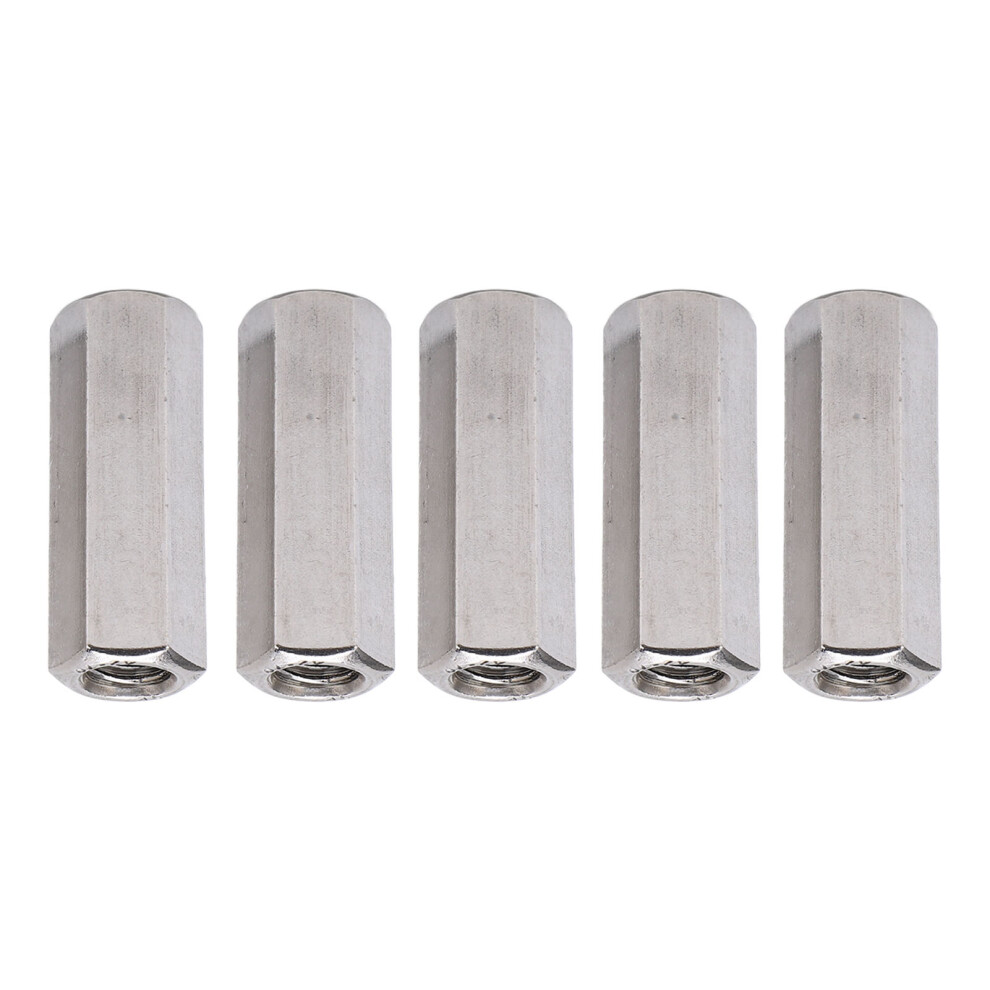 5Pcs Silver M12 Hex Coupling Nut Corrosion Resistance Robust 304 Stainless Steel Coupling Nut Set 4661319397388