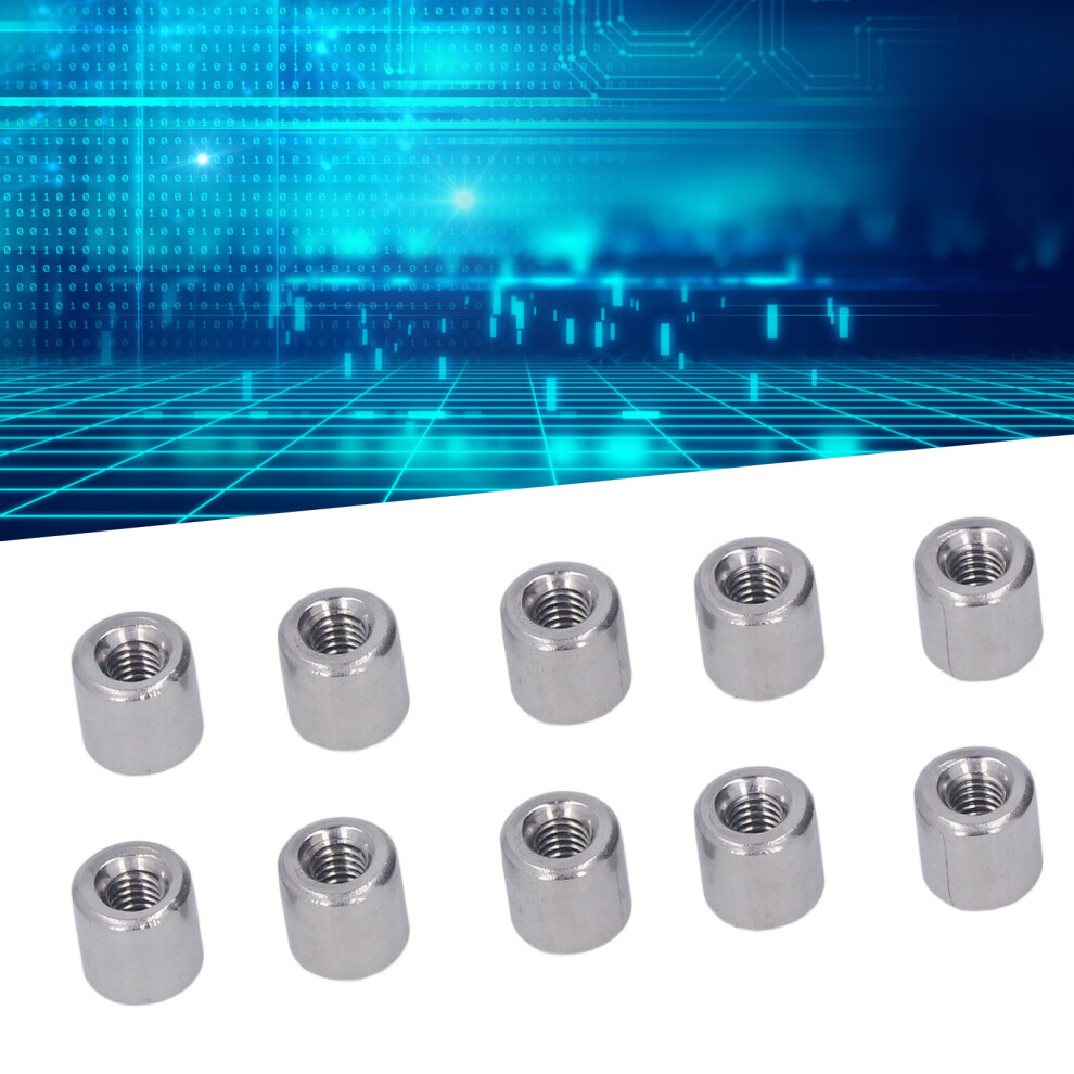 50Pcs Coupling Nut Round M4 Stainless Steel Rod Connector Nut Female Thread Fastener 6921319398630