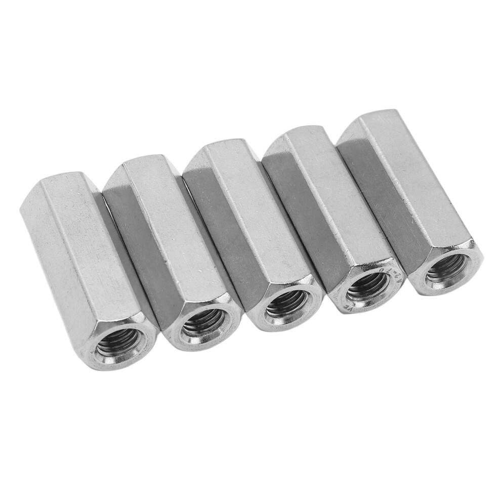 5Pcs Hex Coupling Nuts 304 Stainless Steel M10 Coarse Hex Connection Nut For Screw Rod Fixing 9331319398689