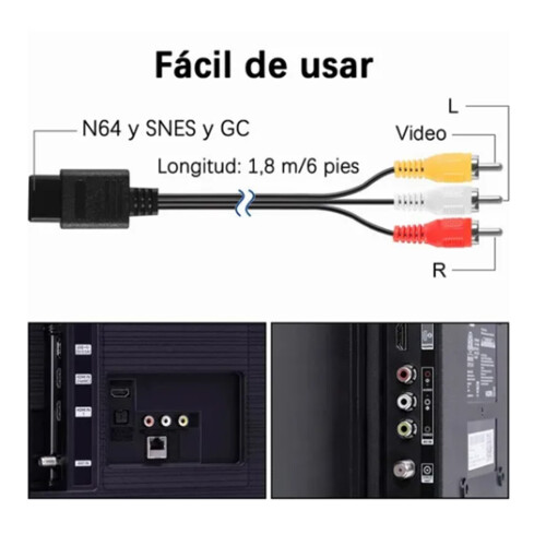 Standard AV-Kabel 5,9 Fuß, 3 Farben, N64/NGC 2