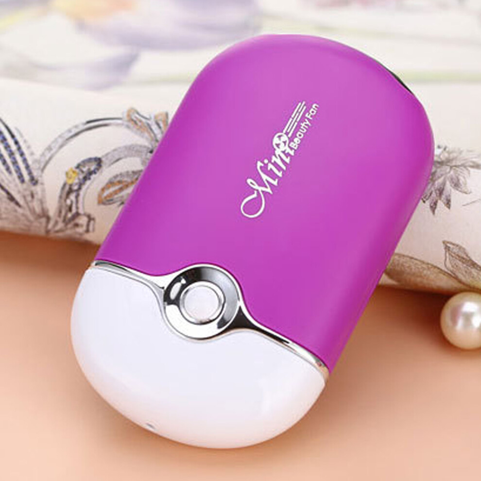 Electric Eyelash Drying Fan Bladeless USB Rechargeable Portable Handheld Mini Lash Extension Fan Purple