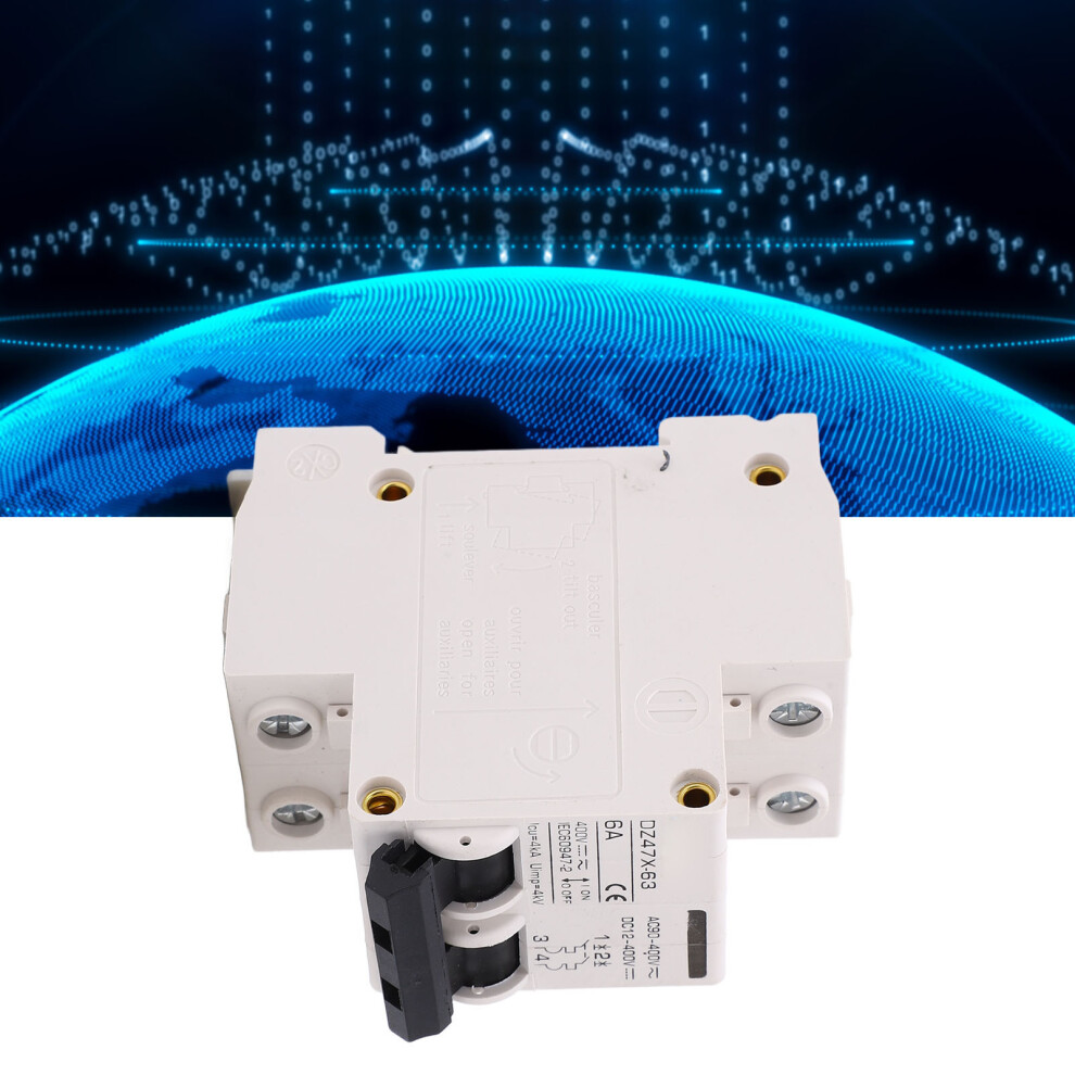 Ac Dc Miniature Circuit Breaker 2P 6A 400V Din Rail Mount For Solar Pv System Dz47x 63 4601319400091