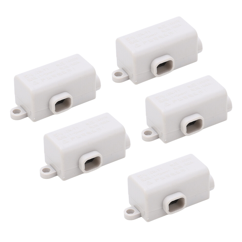 5Pcs Zk T1 T Type Splitter Block Splice Wire Terminal Blocks Inline Junction Connector Box High Power Wire Connector 400V 60A 8491319400162