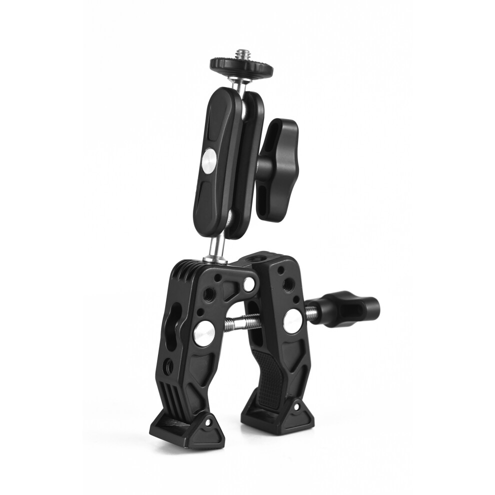 Multi-Functional Super Clamp Aluminum Alloy With Dual 360 Rotatable Ballhead 1/4 Inch Screw Connection 1/4 Inch & 3/8 Inch Threads 1.5Kg L 9431319402567