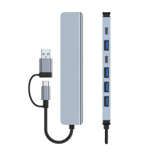 7-in-1 Type-C Hub Aluminium-Dockingstation 5 W PD 13,5 cm Kabel