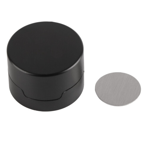 Runder Aluminiumlegierung-Billardkreidebehälter, 3,1 cm Durchmesser, Schwarz 2