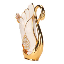 Swan Base Holder Innovative Gold Smoother Edges Coffee Dinnerware Set with Forks Spoons for Bistros Bars Parties Golden White Fork