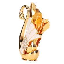Swan Base Holder Innovative Gold Smoother Edges Coffee Dinnerware Set with Forks Spoons for Bistros Bars Parties Golden White Spoons