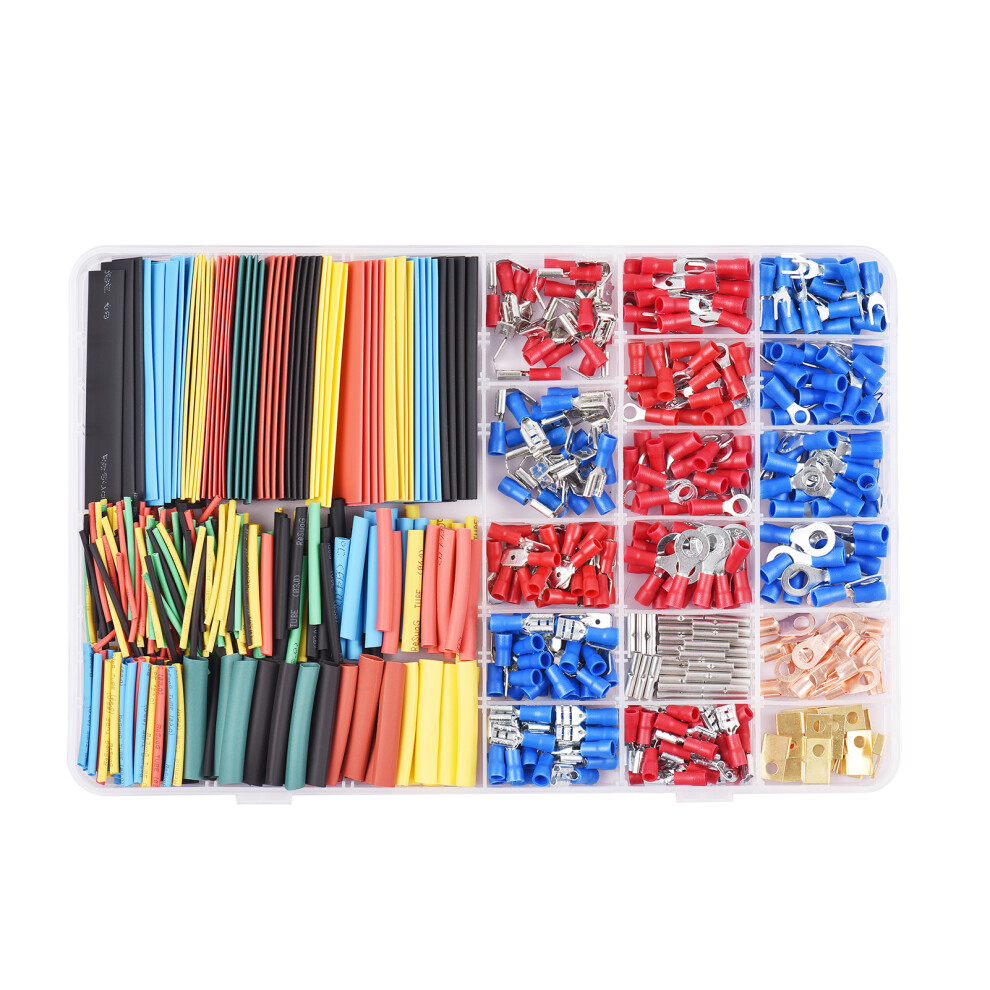 678Pcs Terminals & Heat-Shrink Tube Kit Car Cable Wire Electrical Set 350Pcs Terminals Connectors + 328Pcs Heat Shrink Tubes Polyolefin Hal 7891319408877