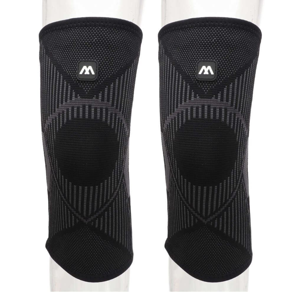 Black One Pair Knee Brace Support Nylon Knit Breathable Elastic Knee Pad Sleeve For Fitness Sports Xl