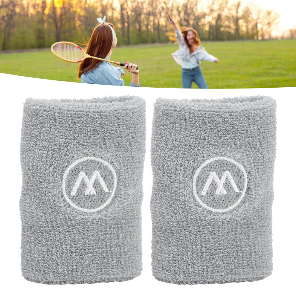 2 Sets Sweatbands Wristband for Men Women Gym Running Basketball Sport Wrist Support Brace Wrap Sleeve Grey-image-OPC-PHTHHC2-NEW