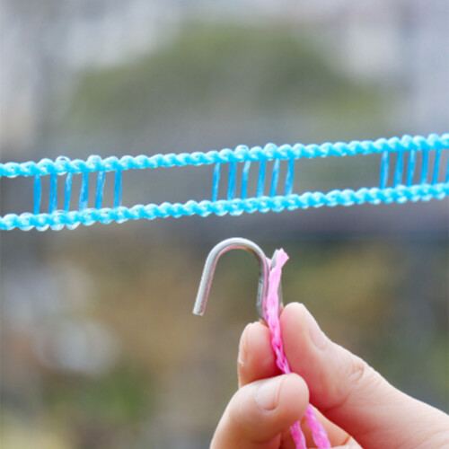 8 m winddichte Nylon-Wäscheleine, belastbar, blau 2