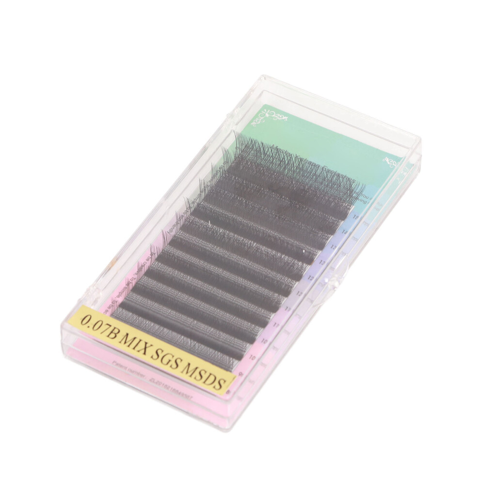 Volume Extension Lashes Soft 0.07B Thickness Double Hair Tip Professional Fanning Eyelashes 8â15mm Mix