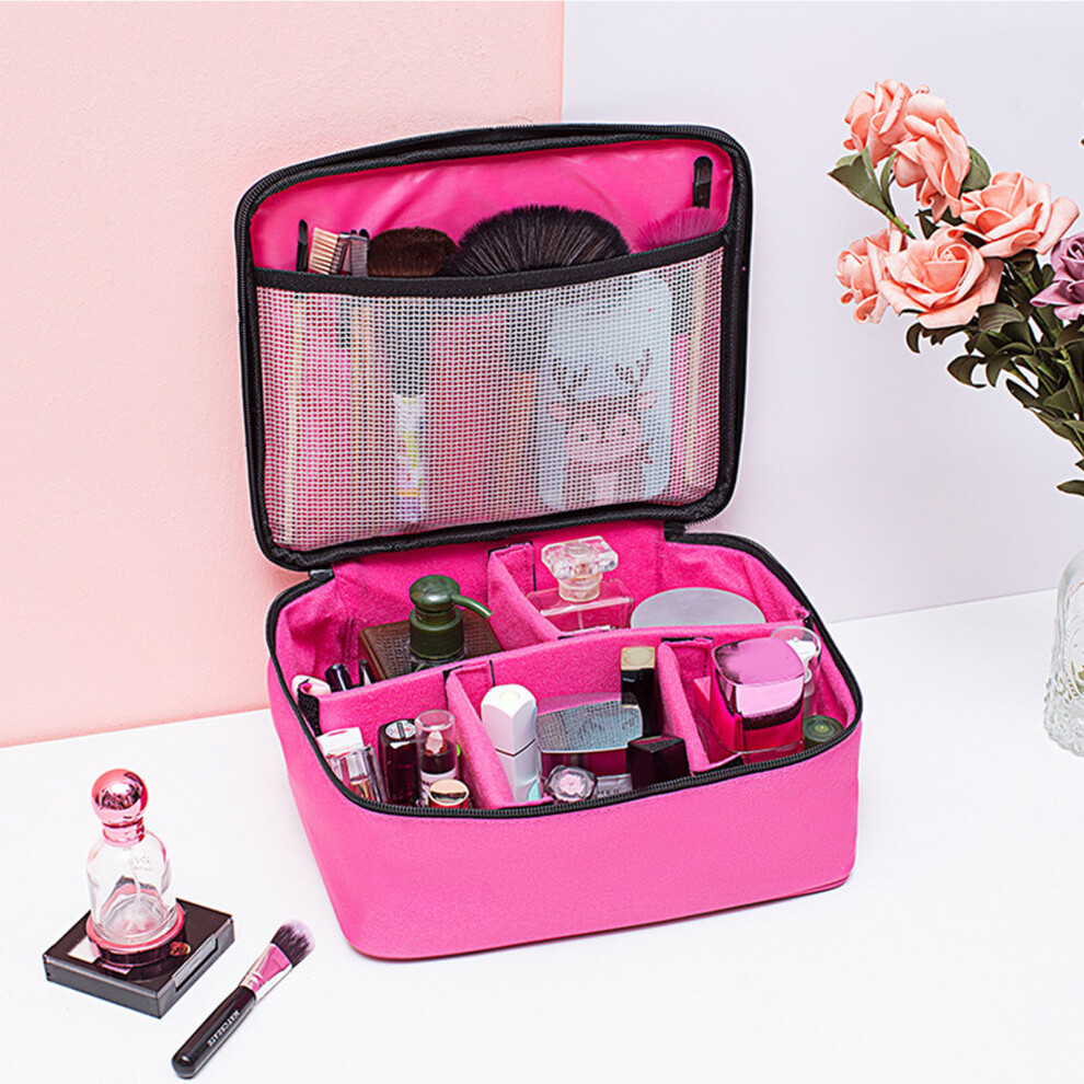 Cosmetic Case Adjustable Divider Waterproof Shockproof Large Capacity Portable Makeup Toiletry Bag for Travel