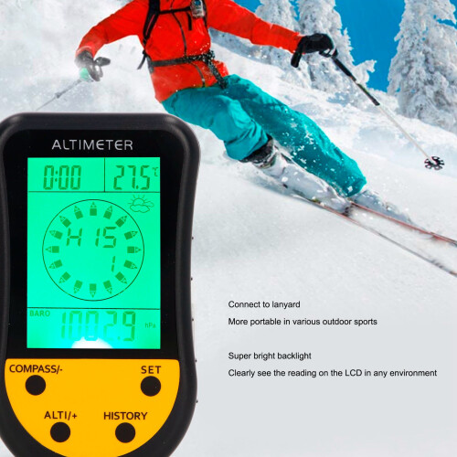 8-in-1 Digitaler Höhenmesser Barometer Thermometer ABS 2