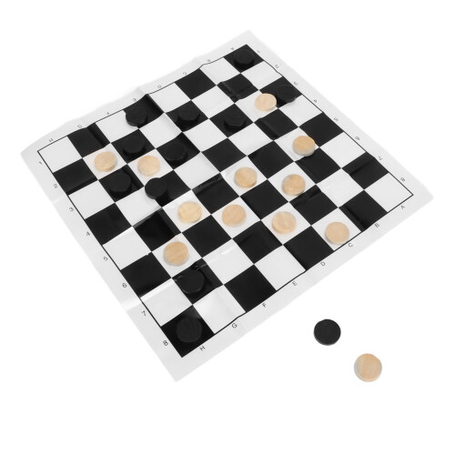 Holz International Dame Set mit Plastikbox, 49g, 1,9cm Stücke 2