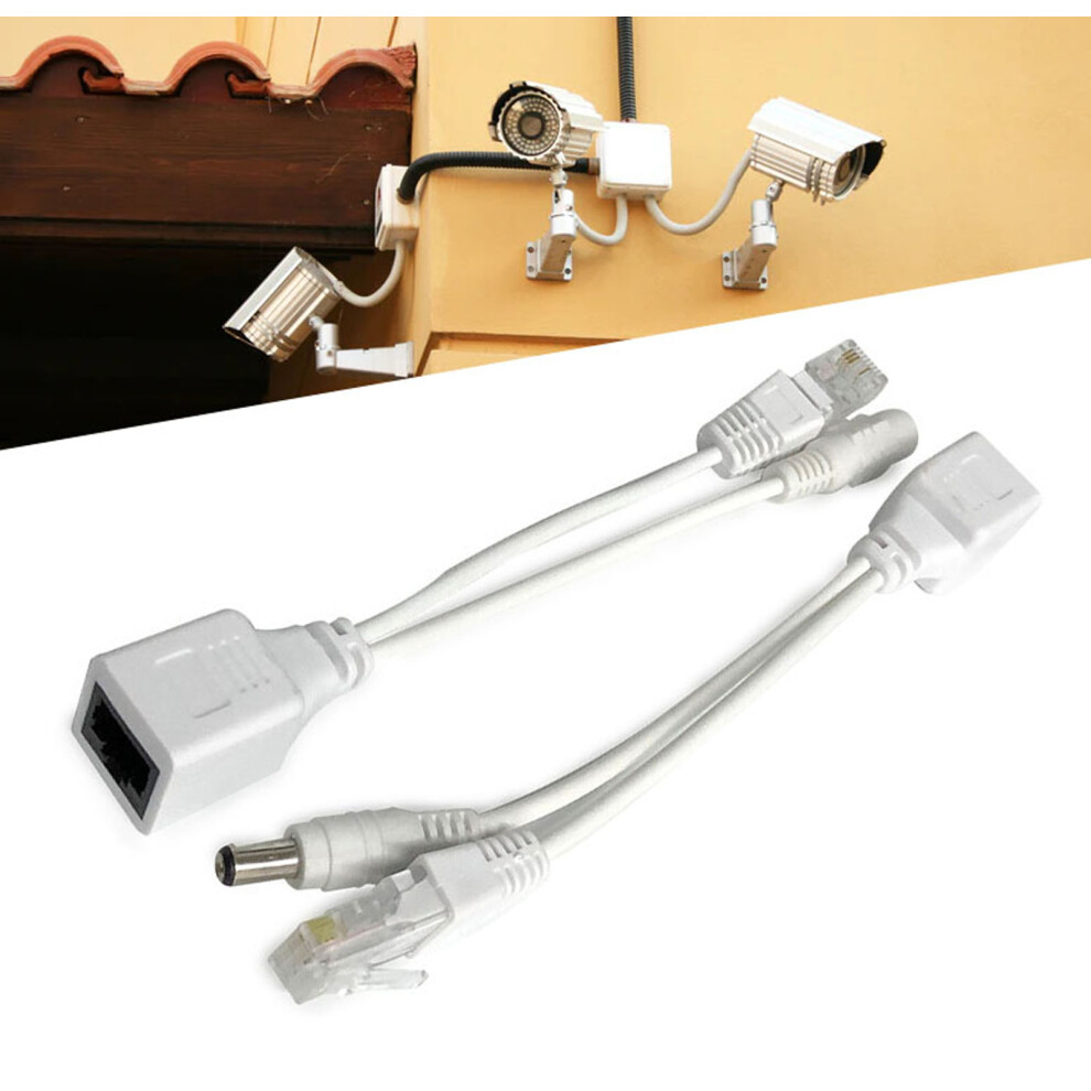 1Pair Passive Poe Injector And Splitter Kit 12V Poe Injector And Splitter For Wireless Network Device Accessory White 6951319414344