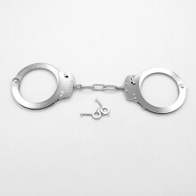 Handcuffs Silver Stainless Steel Double Lock Fashionable Role Play Handcuffs for Adults
