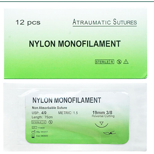 12 Stk. Nähfaden, Edelstahl + Nylon, 5x5x2 cm 2