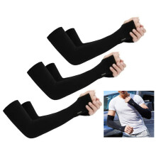 3 Paar Armstulpen 38 cm 160 g Schwarz UV-Schutz