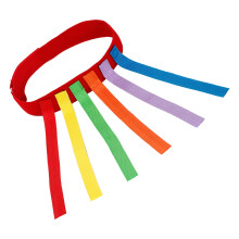 roter 110 cm langer Gürtel zum Ziehen mit 6 Quasten für Kinder
