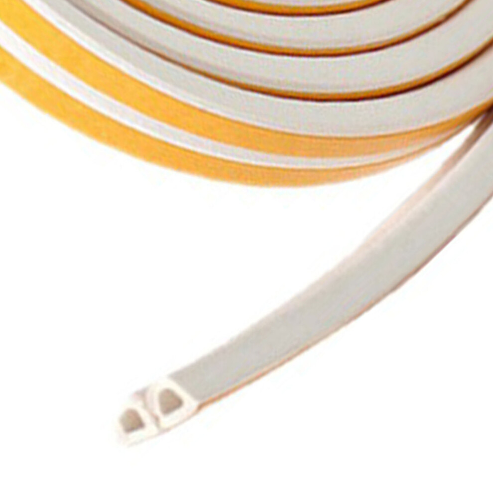 3Pcs Door Weather Stripping Soundproofing Self Adhesive D Type Seal Strip For Doors Windows White 8481319415730