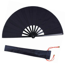 Kung-Fu-Fächer faltbar schwarz 34cm zusammengefaltet 63.5cm geöffnet