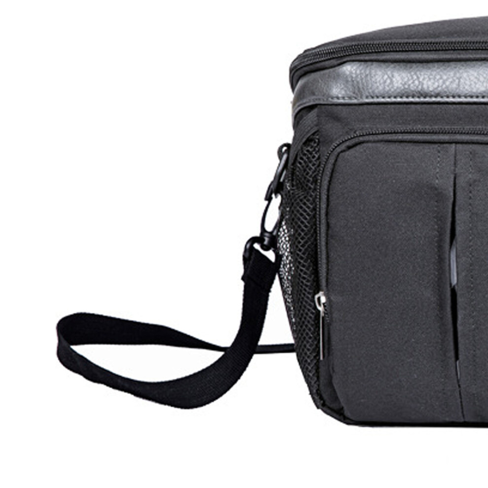 Baby Stroller Diaper Bag Large Capacity Multi Pockets Zipper Closure Mommy Storage Bag With Strap Black