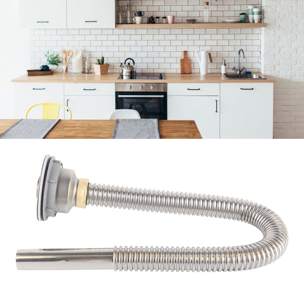 Kitchen Sink Drain Pipe Stainless Steel Vegetable Washing Single Basin Drainage Accessories With Decorative Cover And Deodorant Ring 7661319417076